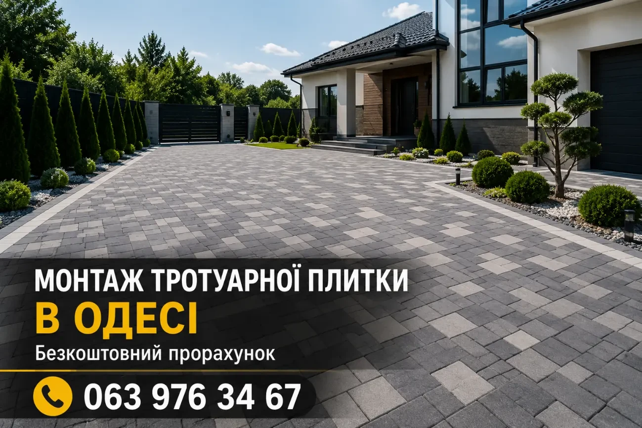 Укладання тротуарної плитки в Одесі під ключ