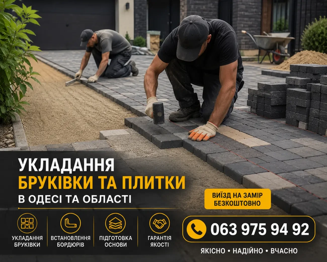 Бруківка та тротуарна плитка, укладання в Одесі
