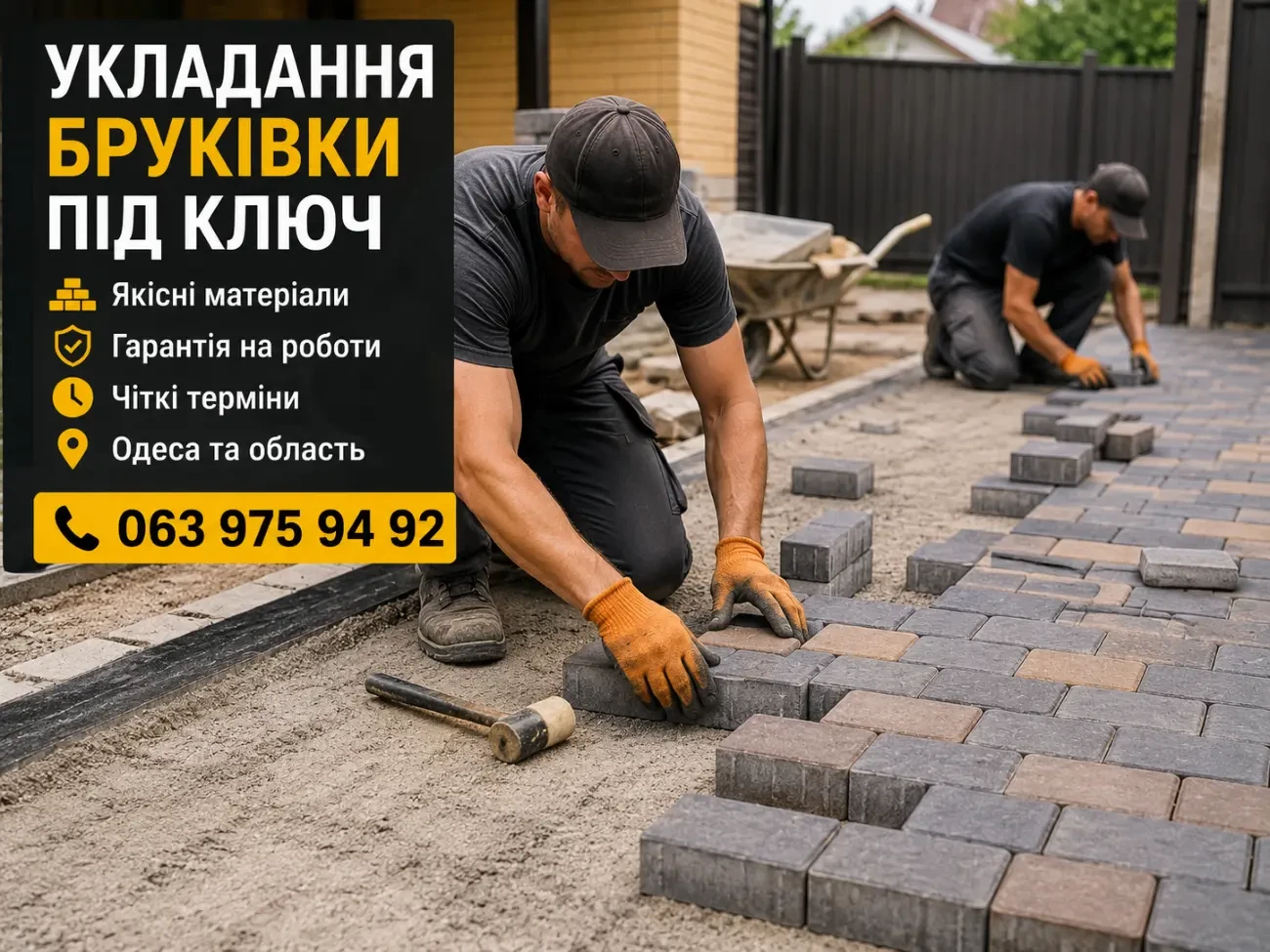 Бруківка та тротуарна плитка, укладання в Одесі 2