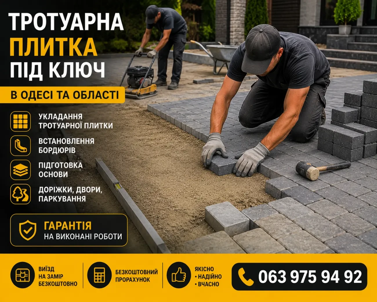 Бруківка та тротуарна плитка, укладання в Одесі 5