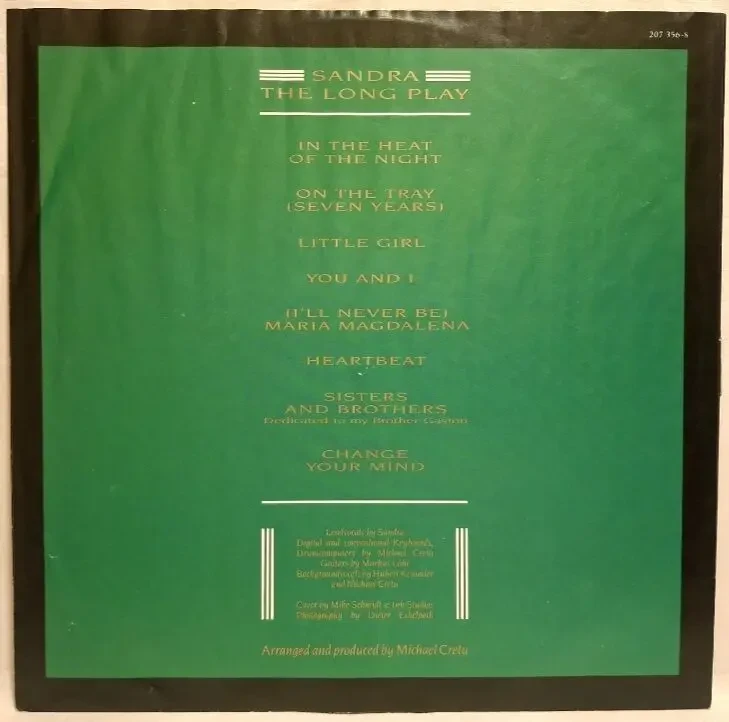 Sandra EX Arabesque - The Long Play - 1985. (LP). 12. Vinyl. Пластинка. Europe. 4