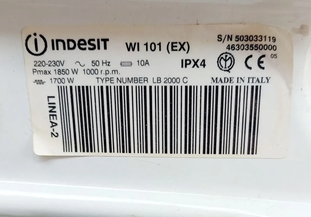 Пральна машина Indesit WI 101, Італія 8