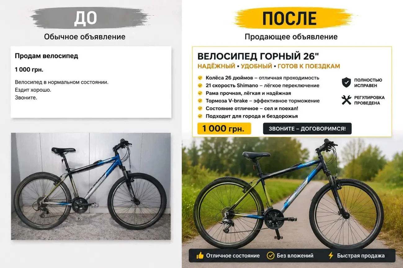 Створимо ефективне оголошення для продажу товару чи послуги 3