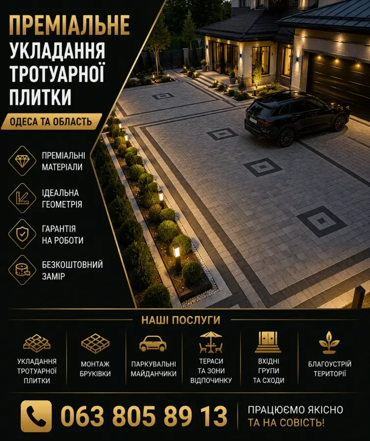 ПРЕМІАЛЬНЕ УКЛАДАННЯ ТРОТУАРНОЇ ПЛИТКИ 2