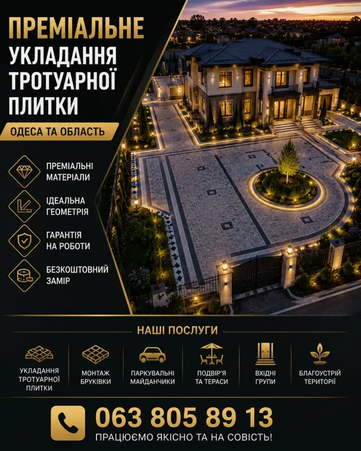 ПРЕМІАЛЬНЕ УКЛАДАННЯ ТРОТУАРНОЇ ПЛИТКИ