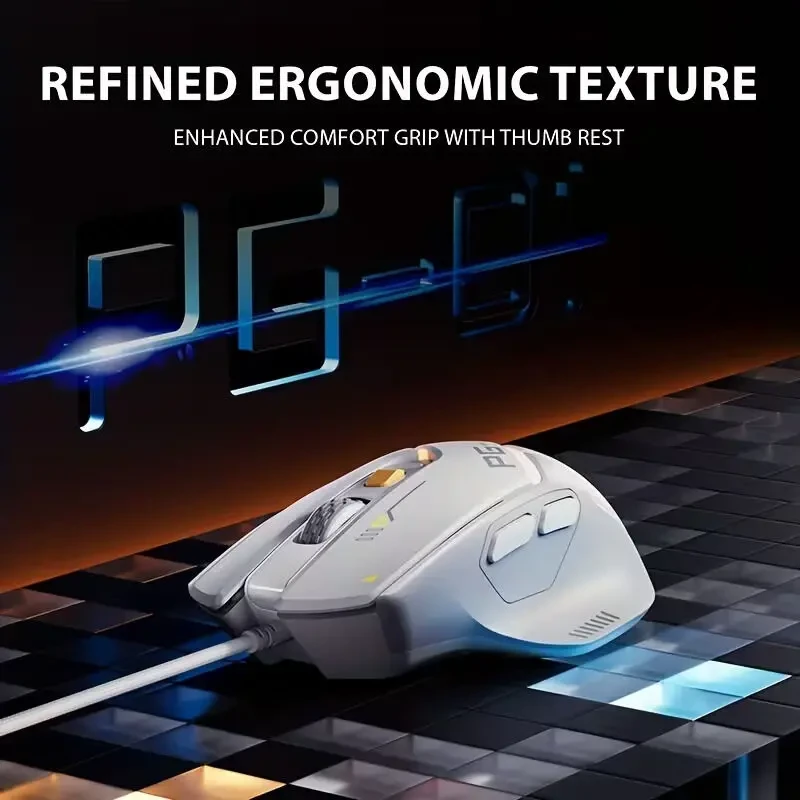 Ігрова миша Inphic Pg1 біла Rgb Usb, Dpi 12800, макропрограмування 6