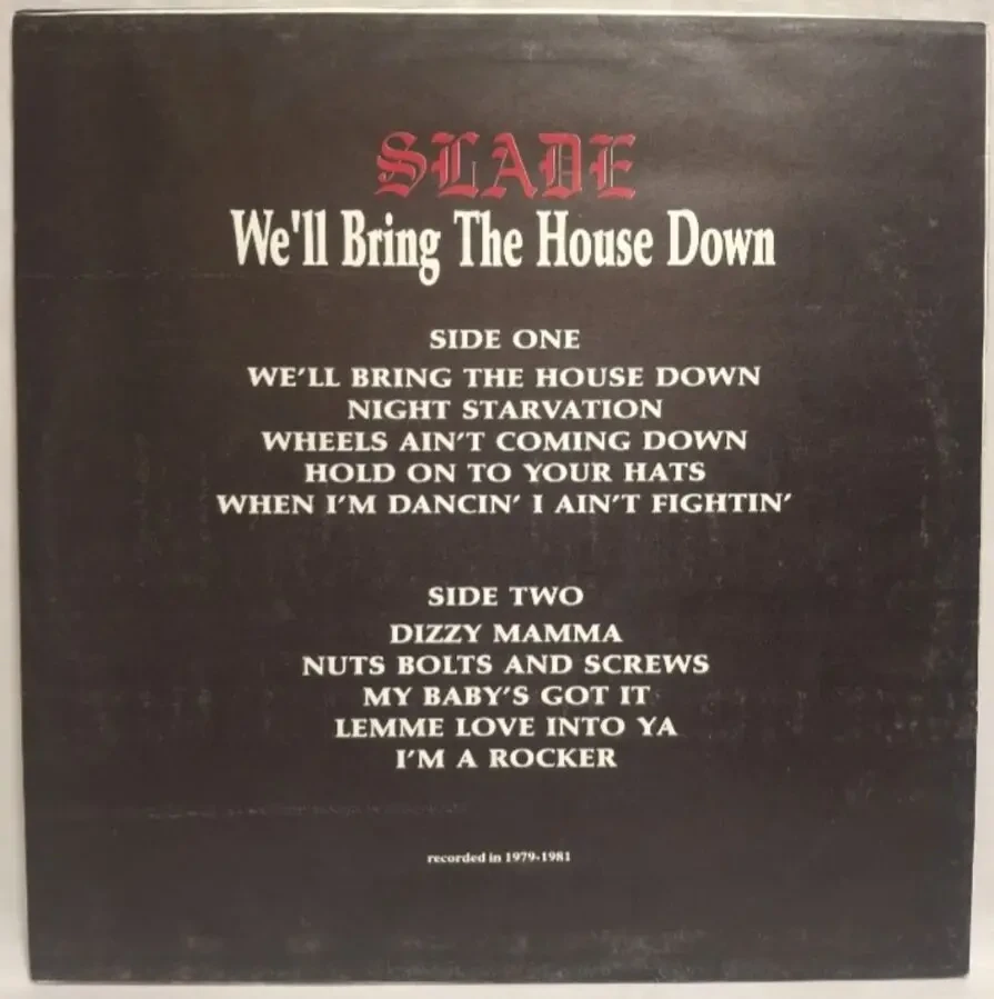 Slade - We'll Bring The House Down - 1981. (LP). 12. Vinyl. Пластинка. Santa Records. Rare. 2