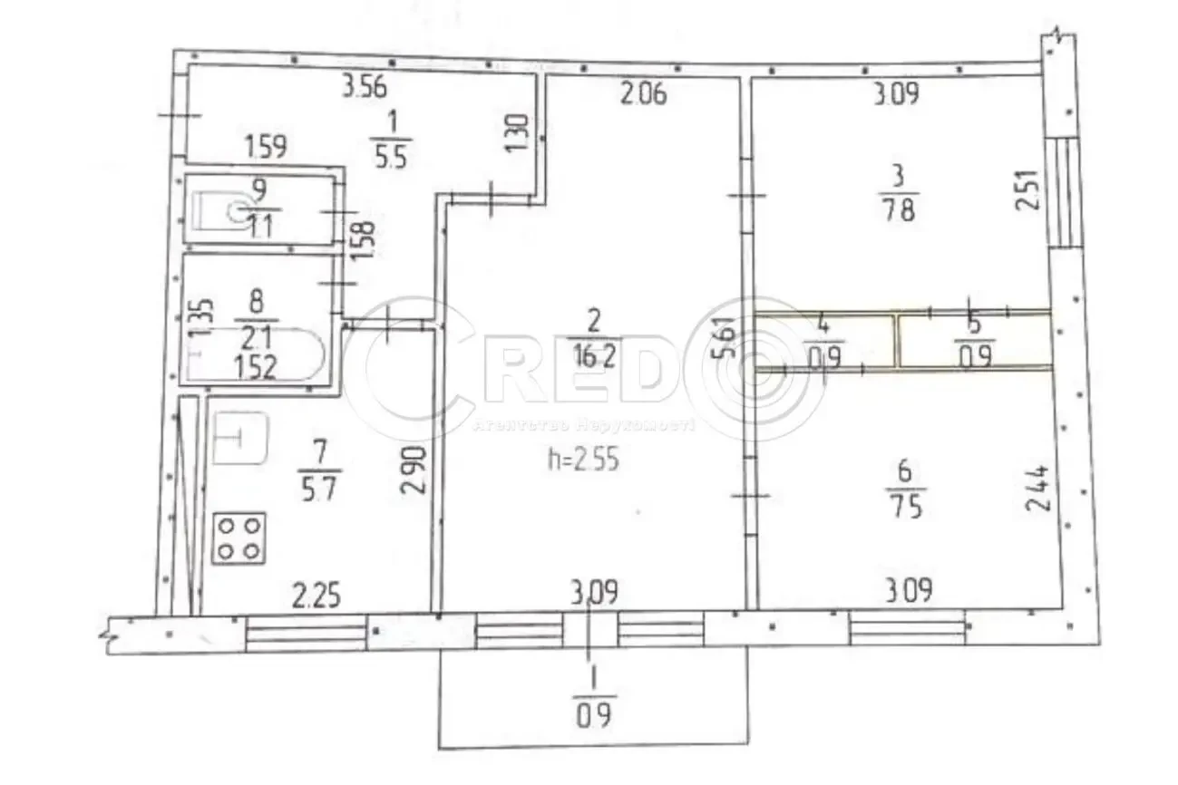 Продаж 3-кімнатної квартири, р-н Новинка 7