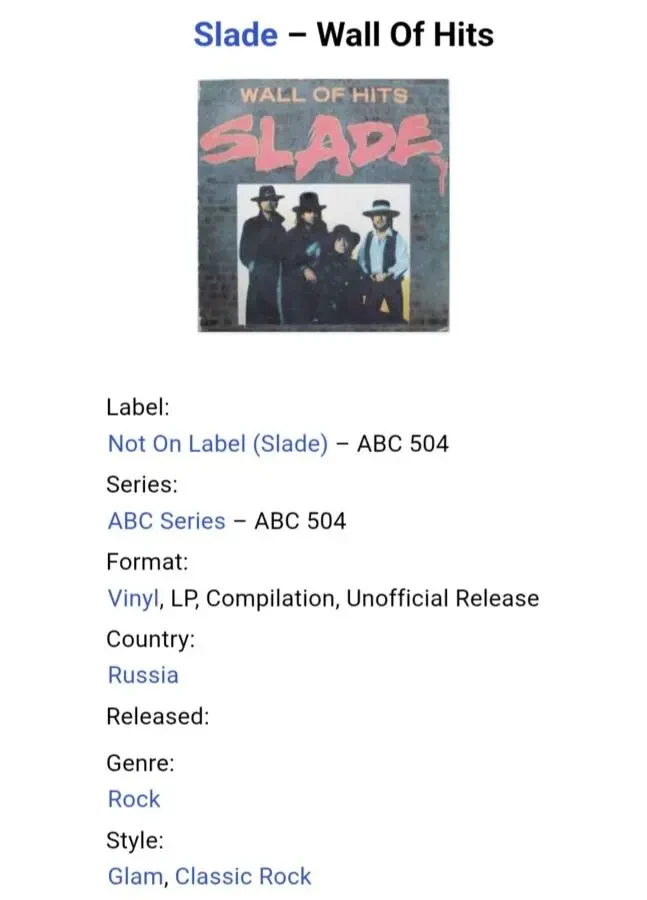 Slade - Wall Of Hits - 1969-91. (LP). 12. Vinyl. Пластинка. Rare. 5