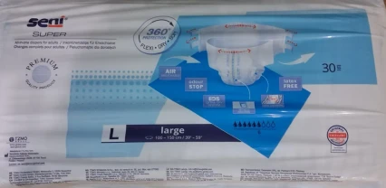 Підгузки для дорослих SUPER SENI LARGE PREMIUM 30 шт. 3 розмір L