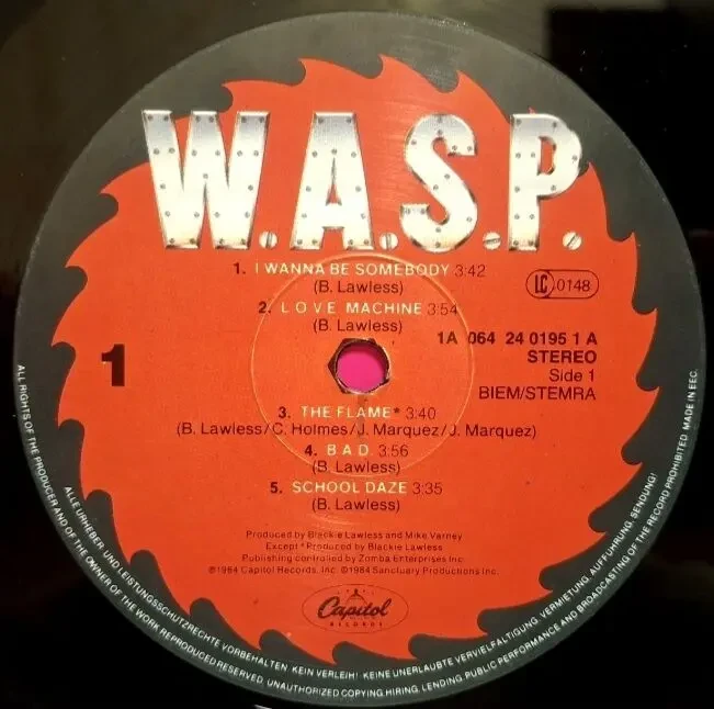 W.A.S.P. - I Wanna Be Somebody - 1984. (LP). 12. Vinyl. Пластинка. EEC. 3