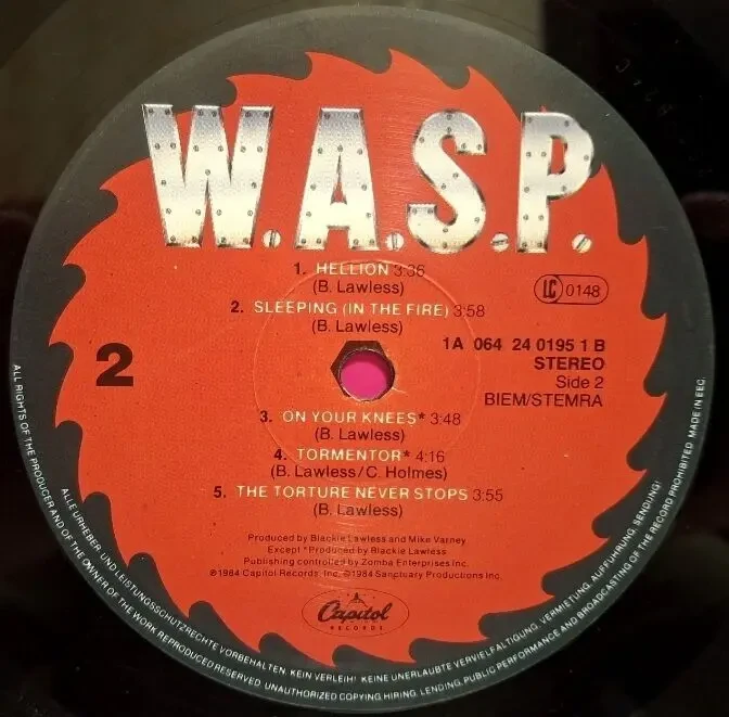 W.A.S.P. - I Wanna Be Somebody - 1984. (LP). 12. Vinyl. Пластинка. EEC. 4