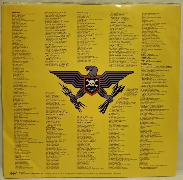 W.A.S.P. - The Last Command - 1985. (LP). 12. Vinyl. Пластинка. USA. 4
