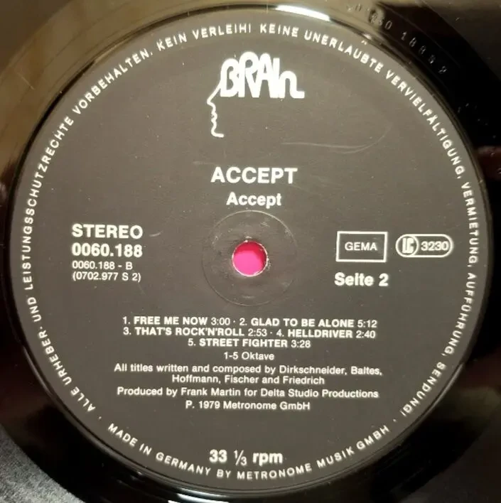 Accept EX U.D.O. - Accept - 1979. (LP). 12. Vinyl. Пластинка. Germany. 4