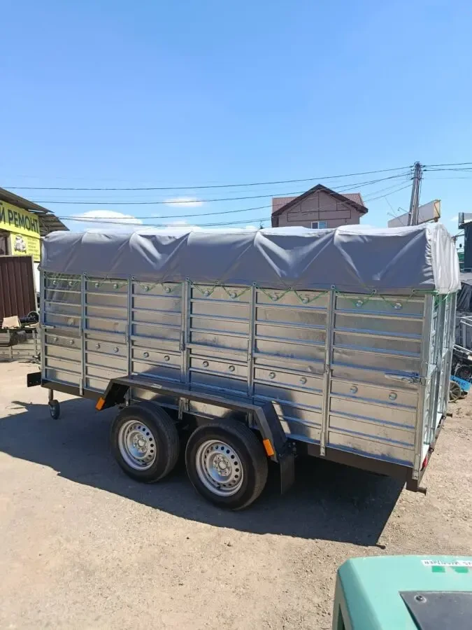 Причеп двовісний гальмівний. Посилений причеп 3,2м. Оцинкований борт 5