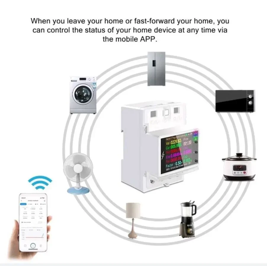 Ваттметр, реле напряжения Atorch 100A Tuya WiFi 4