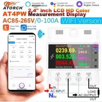Ваттметр, реле напряжения Atorch 100A Tuya WiFi