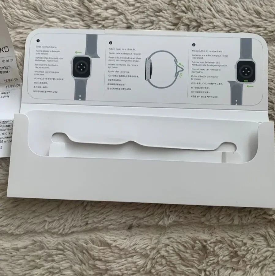 Смарт-годинник Apple Watch Series 9 GPS 41mm Starlight Aluminum Case w. Starlight Sport Band - S/M (MR8T3) 5