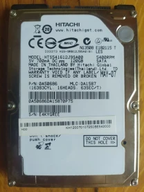 Жорсткий диск Hitachi HTS541612J9SA00 на 120GB пам'яті 2.5 SATA