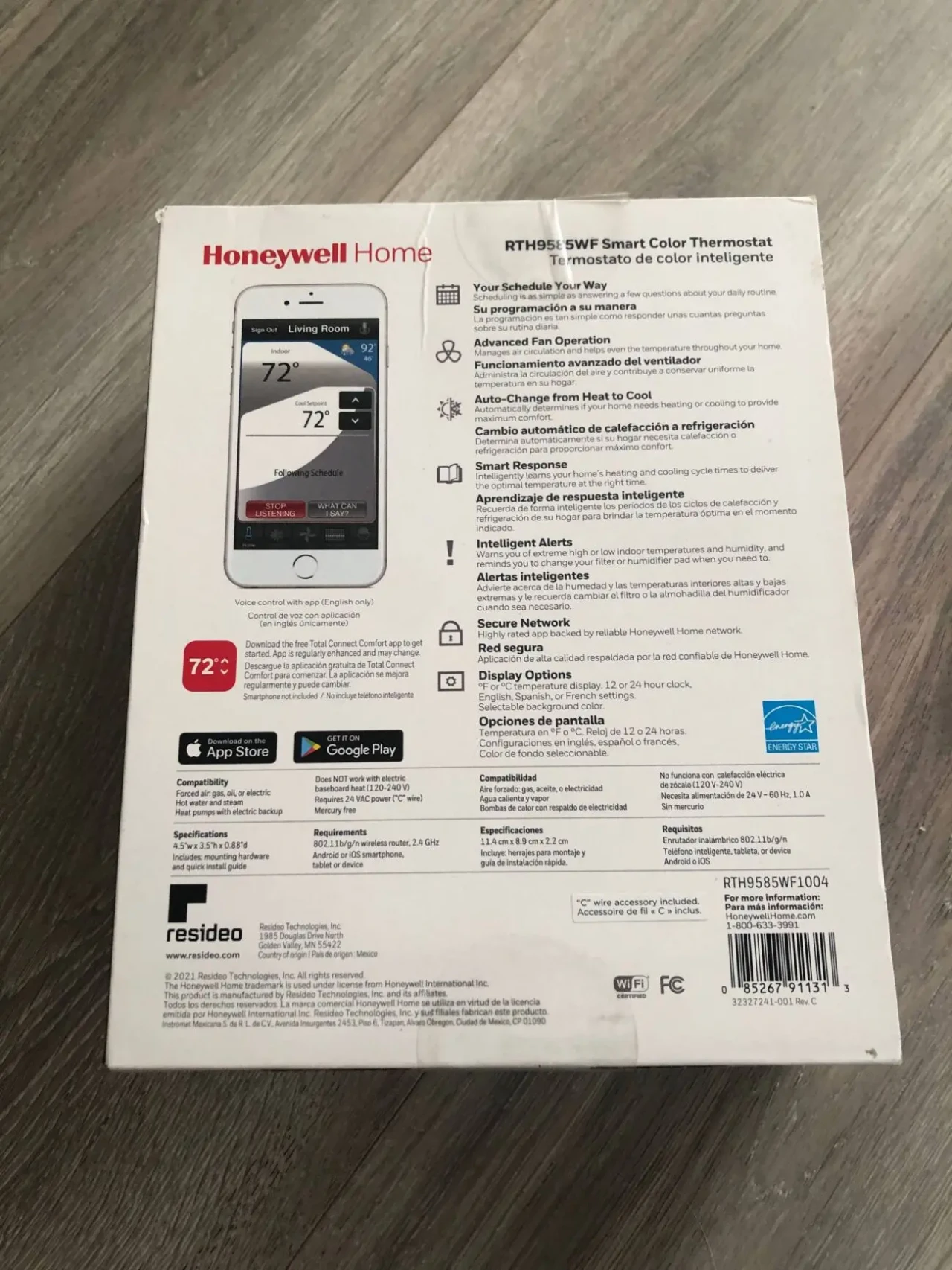 Honeywell RTH9585WF Кольоровий програмований термостат 4