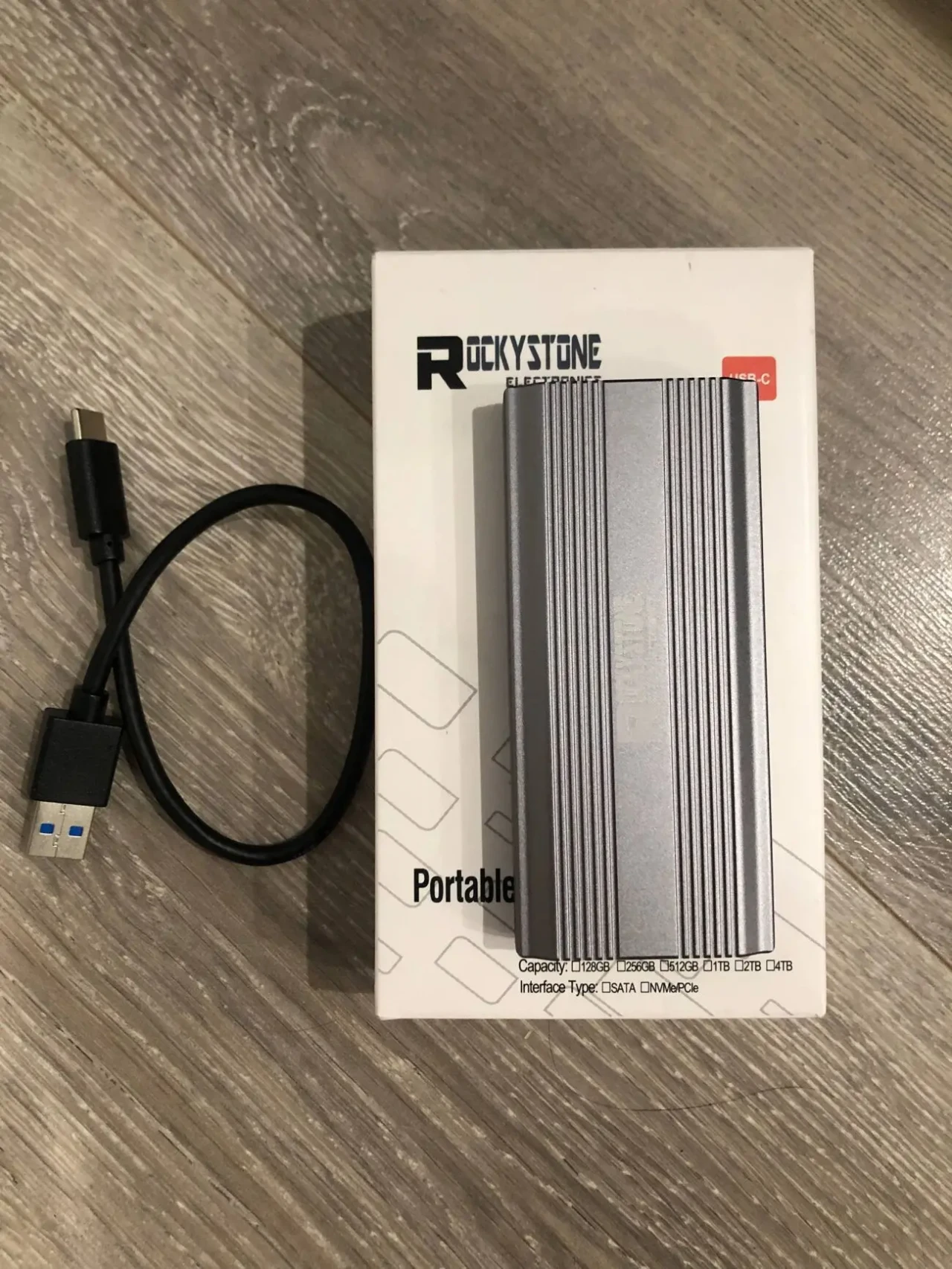 SSD NVMe 128gb Rockystone з металевим корпусом кишеня 2