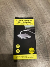 Адаптер перехідник 3 in 1 HDTV,  USB 3.0,  Type C