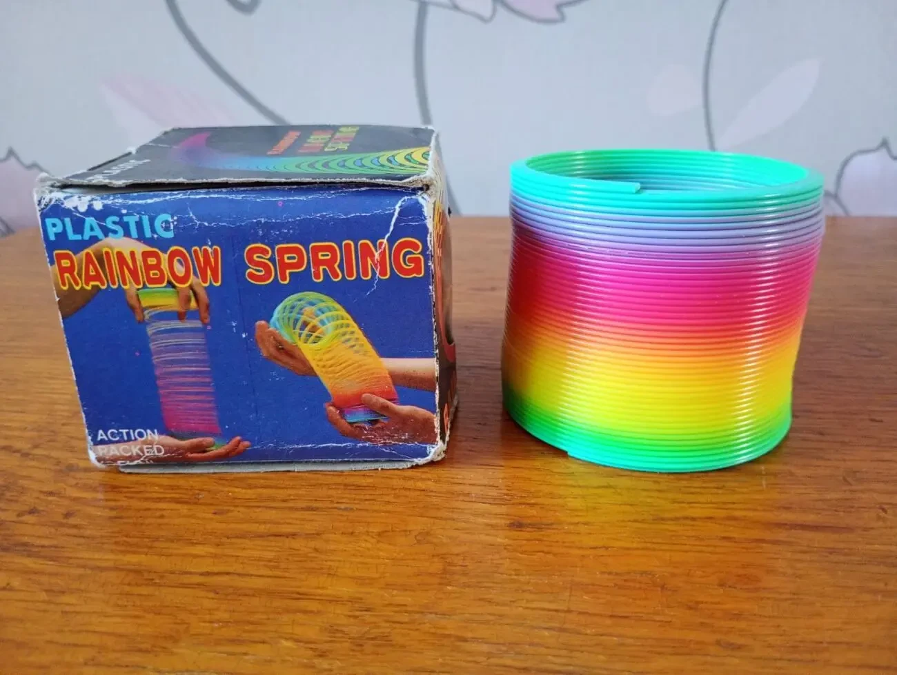 Игрушка пружинка, слинки Радуга (rainbow) - оригинал 90-е - произведено в Тайване. 4