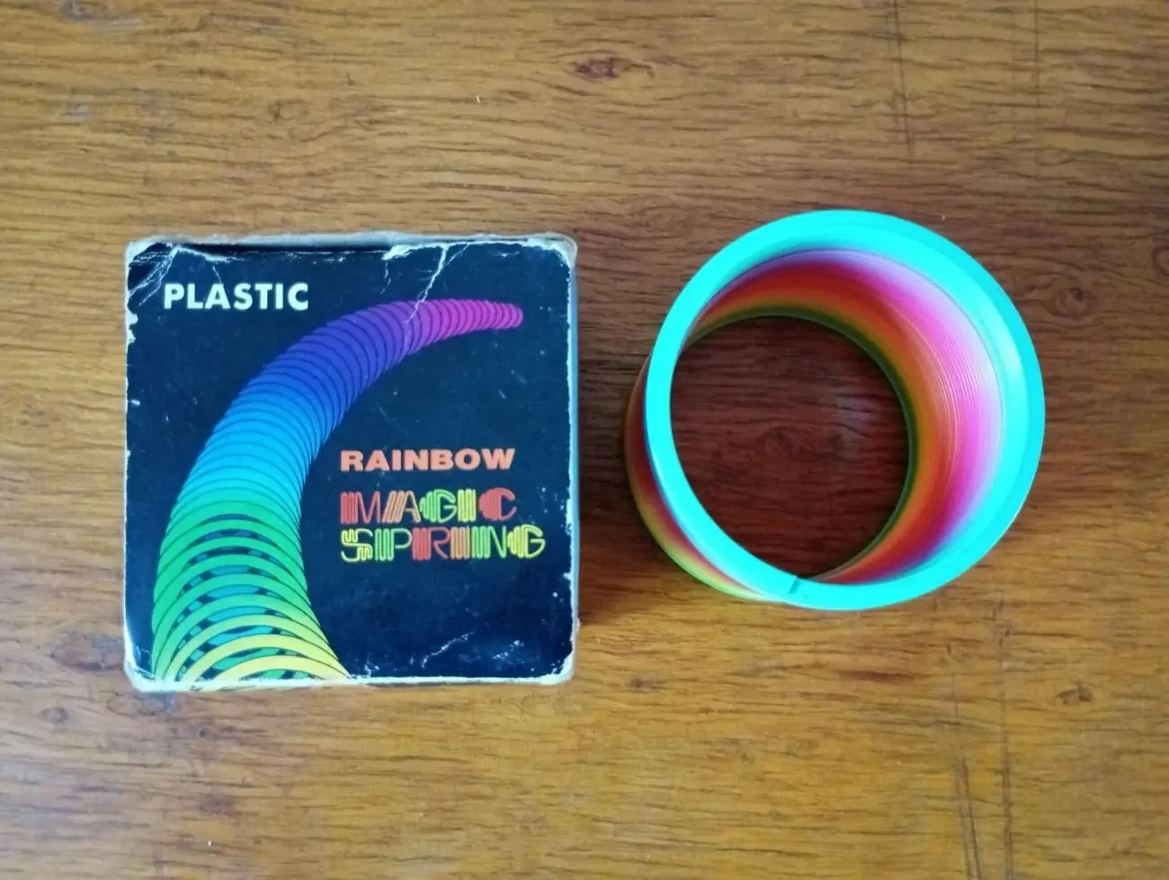 Игрушка пружинка, слинки Радуга (rainbow) - оригинал 90-е - произведено в Тайване. 3