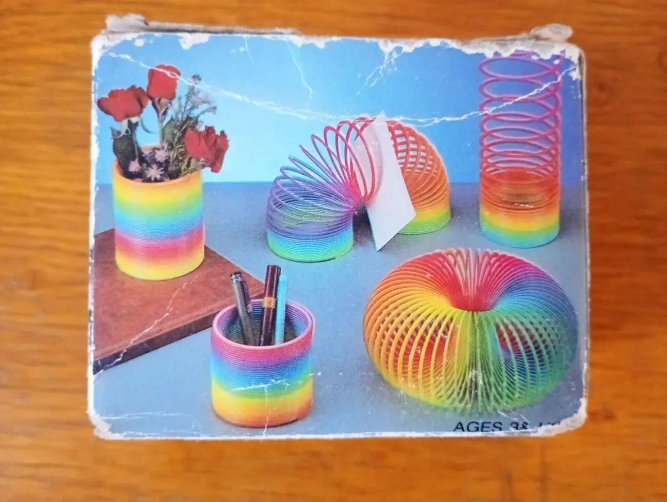 Игрушка пружинка, слинки Радуга (rainbow) - оригинал 90-е - произведено в Тайване. 7