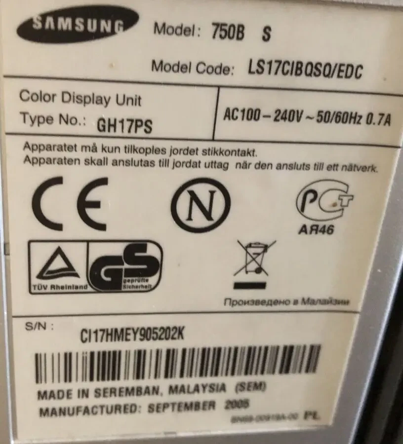 Samsung 750B  монитор 5