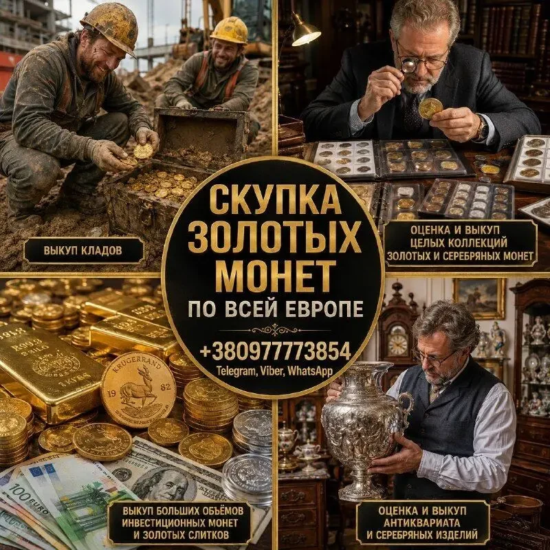 Скупка золотых и серебряных монет, золотых слитков и швейцарских часов премиум-класса по всей Европе 2