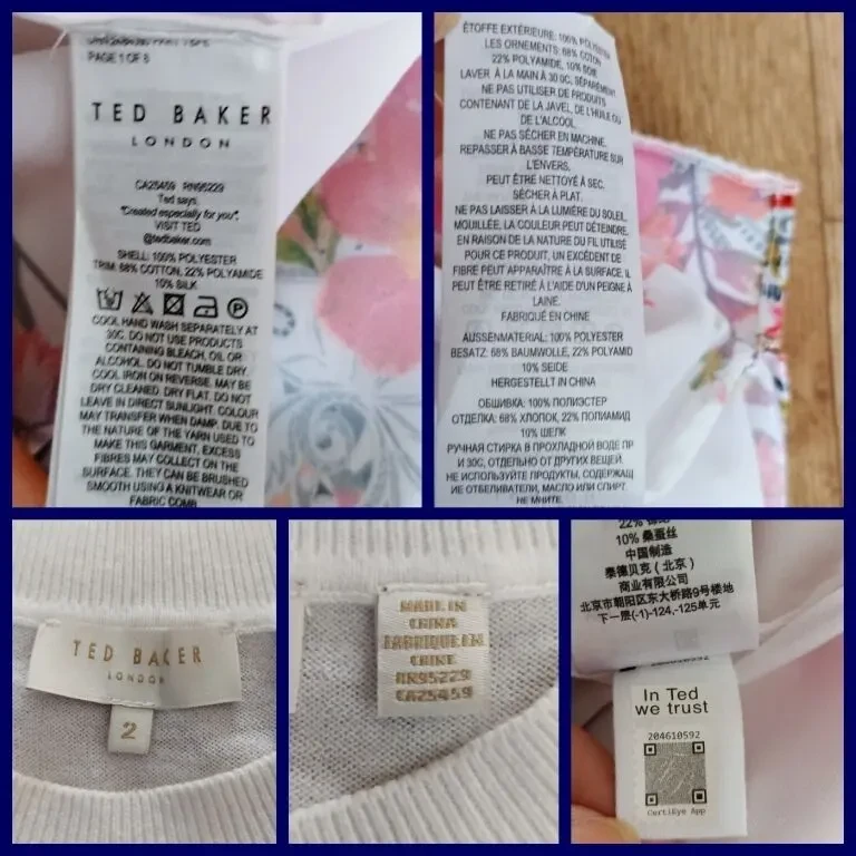 Ted Baker Красивая женская майка с трикотажем с шелком на 46-48 10