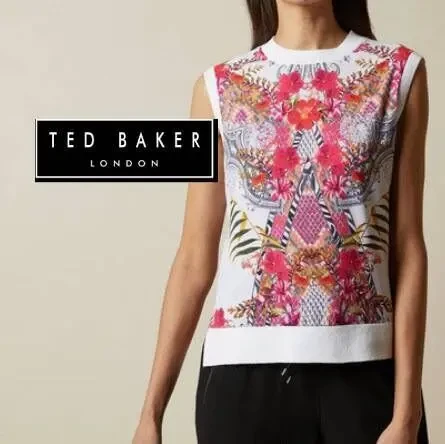 Ted Baker Красивая женская майка с трикотажем с шелком на 46-48
