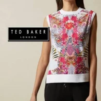 Ted Baker Красивая женская майка с трикотажем с шелком на 46-48