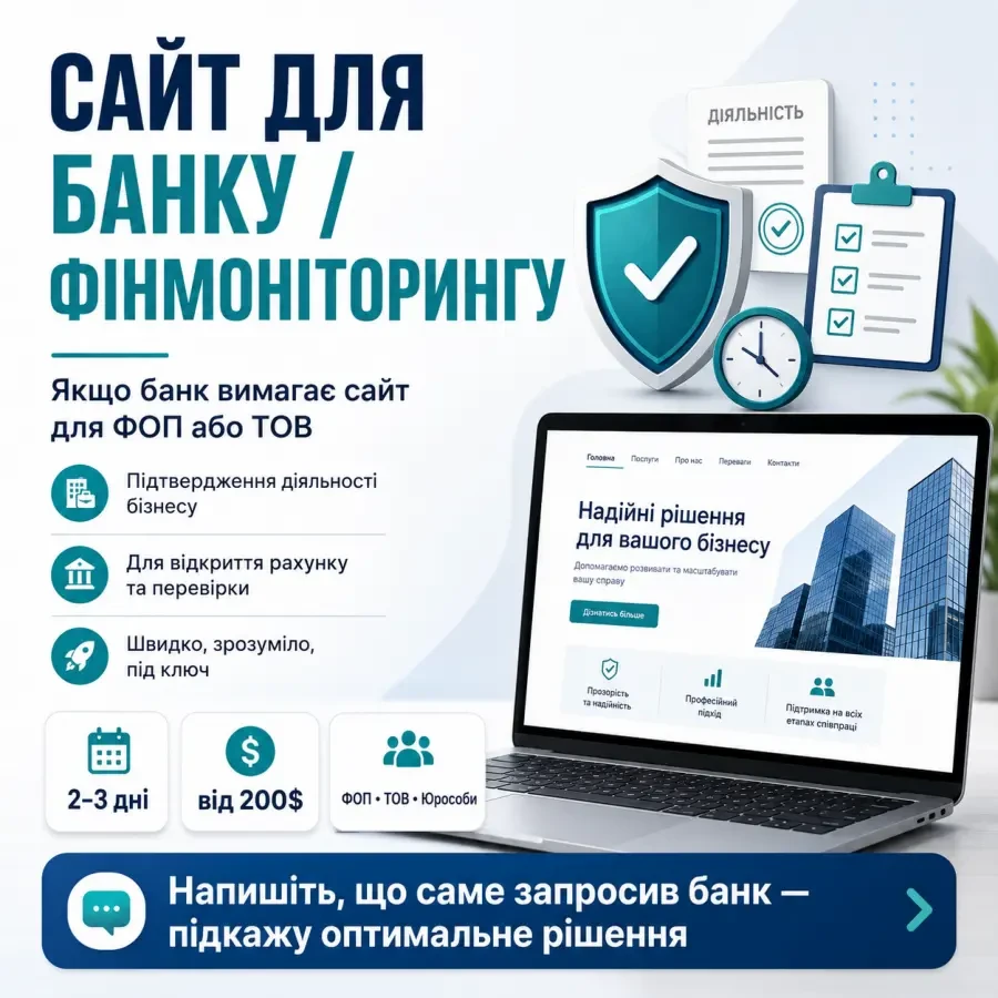 Сайт для банку