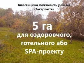 5 га у Шаяні під готель, SPA, оздоровчий комплекс або котеджі. Комерційна ділянка Шаян, Закарпаття