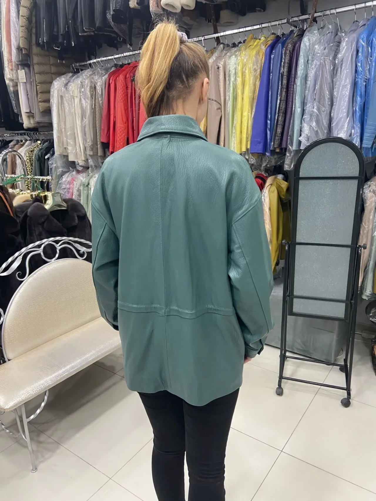 Куртка шкіряна джамбо подовжена,капюшон,преміум якість 8