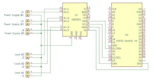INA3221 триканальний монітор живлення, I2C 3