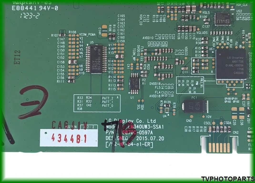 плата T-CON LM340UW3-SSA1 6870C-0597A для монітора DELL U3417W 2017 2