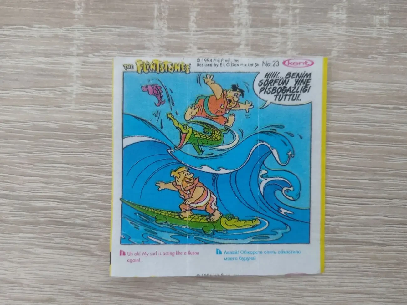 Вкладыши Kent The Flintstones №22 и №23 (1994), оригинал 3
