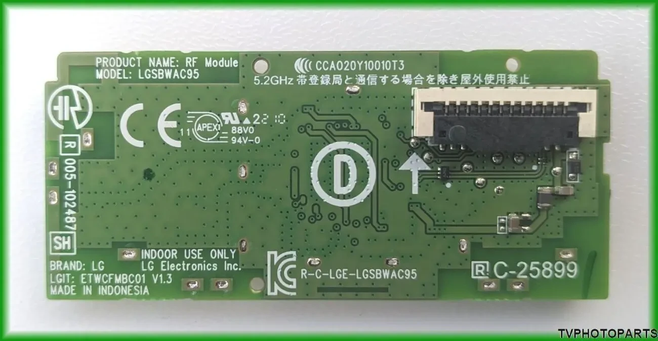 Новий модуль Wi-Fi LGSBWAC95 EAT65167004 для телевізора LG 55NANO863 2