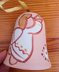 Глиняный колокольчик рождественский ангел
