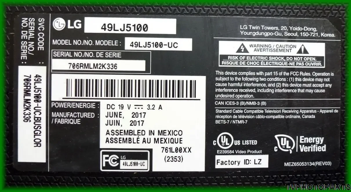 плата T-CON BOE 49 GOA Tcon Board 47-6021078 для телевізора LG 49LJ5100 5