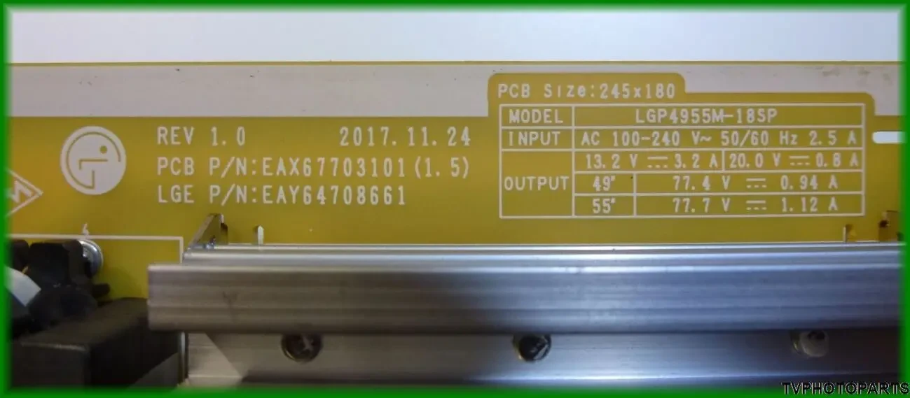 плата блок живлення LGP4955M-18SP EAX67703101 (1.5) EAY64708661 для телевізора LG 49SK8500 2