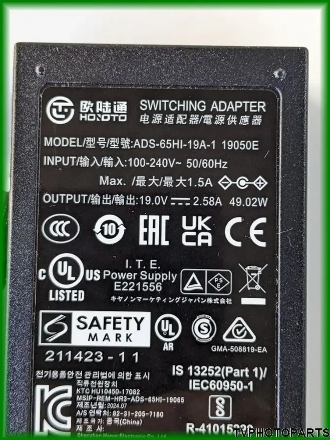 Новий адаптер блок живлення ADS-65HI-19A-1 19V 2.58A 49W для монітора MSI MAG 275CQPF 4