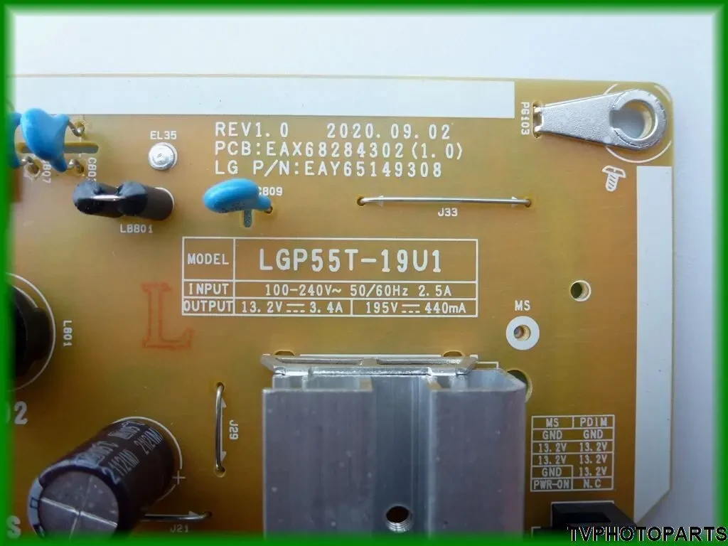 плата блок живлення LGP55T-19U1 EAX68284302 (1.0) EAY65149308 для телевізора LG 55UP75006 2