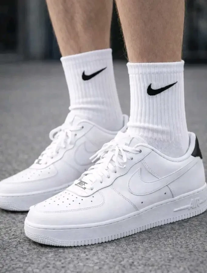 Набір високих шкарпеток nike (білі) — 5 пар в упаковці 2