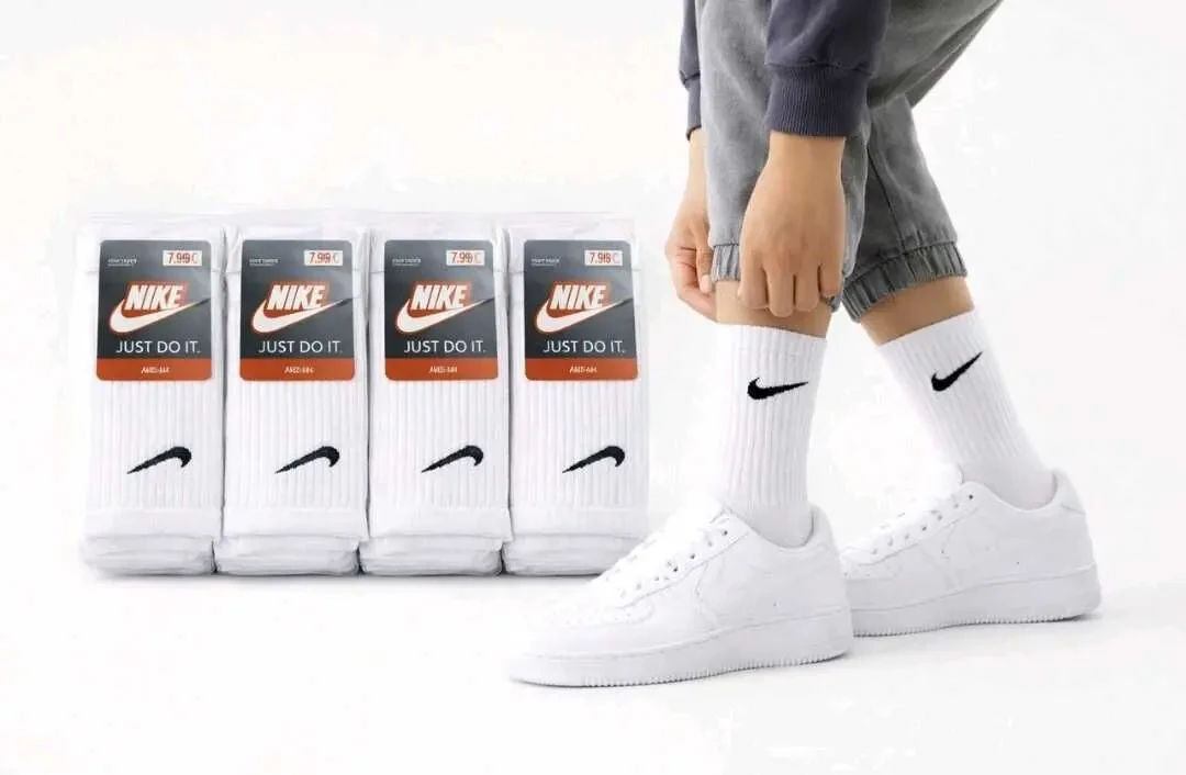 Набір високих шкарпеток nike (білі) — 5 пар в упаковці 4