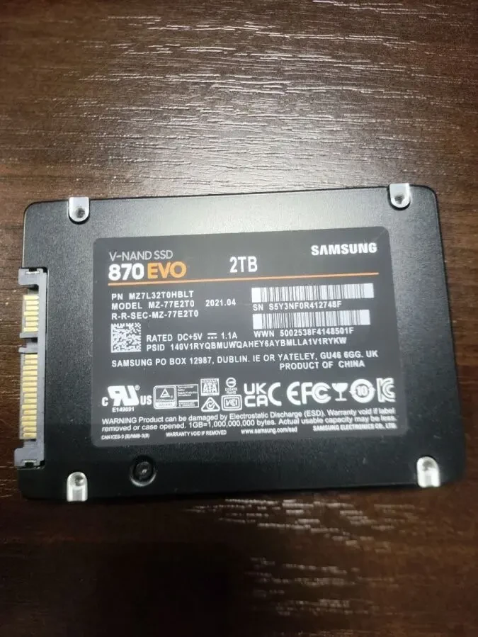 SSD Samsung 870 EVO 2TB (MZ-77E2T0), вживаний
