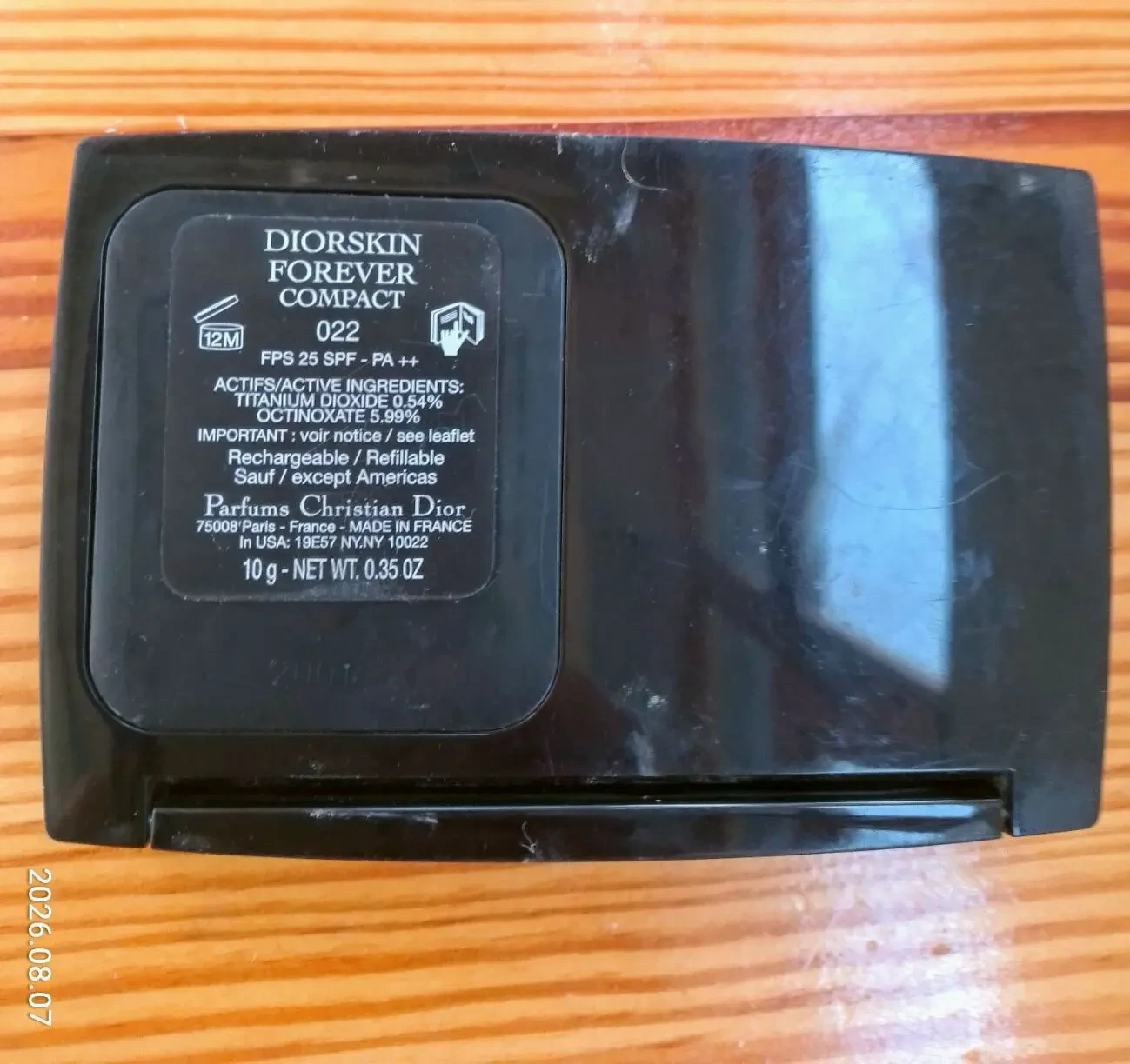 Пудреница под сменный блок Diorskin Forever Compact 022  Spf 25 светлый тон компактная пудра. 3